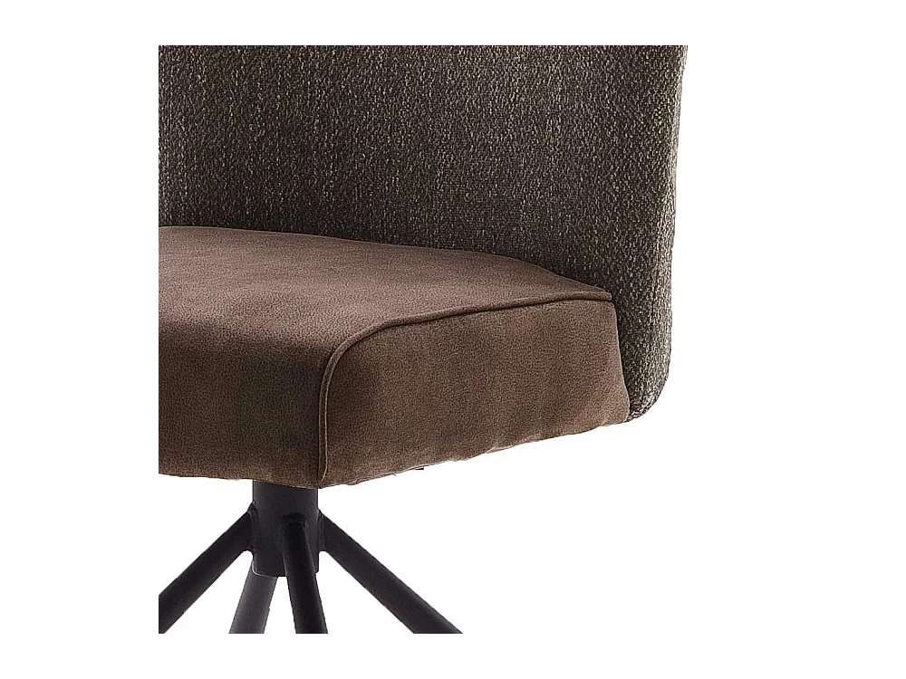 Stoff St�hle in Hellbraun und Schwarz drehbar (2er Set)