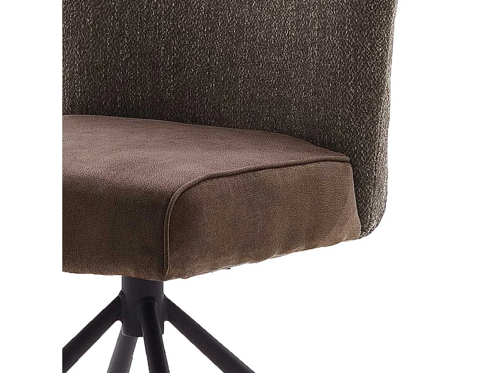 Stoff St�hle in Hellbraun und Schwarz drehbar (2er Set)