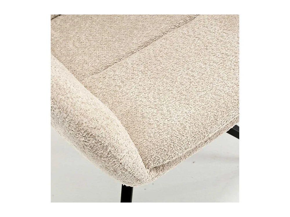 Armlehnstuhl mit Drehgestell aus Boucle Stoff Metall (2er Set)