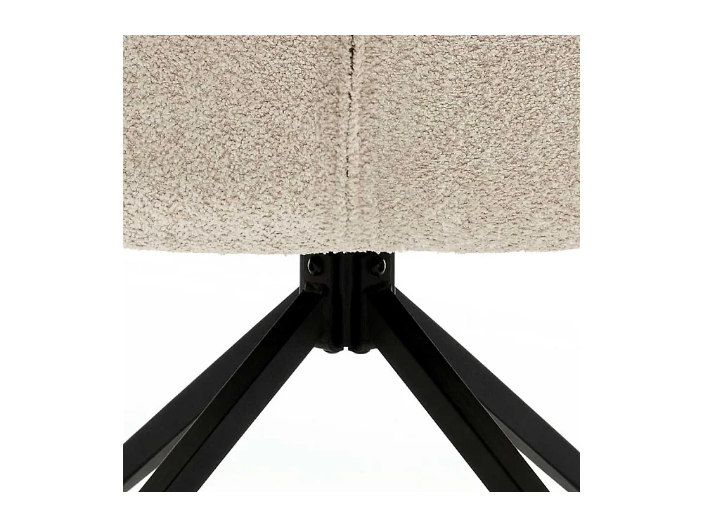 Armlehnstuhl mit Drehgestell aus Boucle Stoff Metall (2er Set)