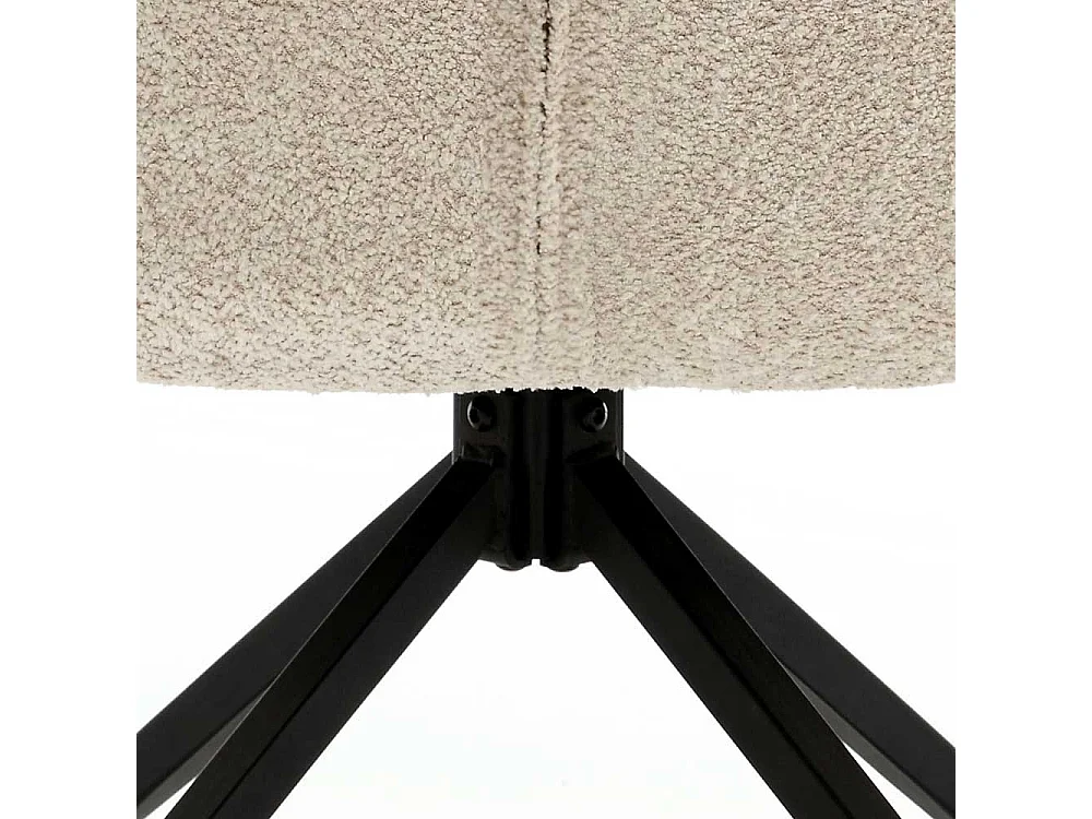 Armlehnstuhl mit Drehgestell aus Boucle Stoff Metall (2er Set)