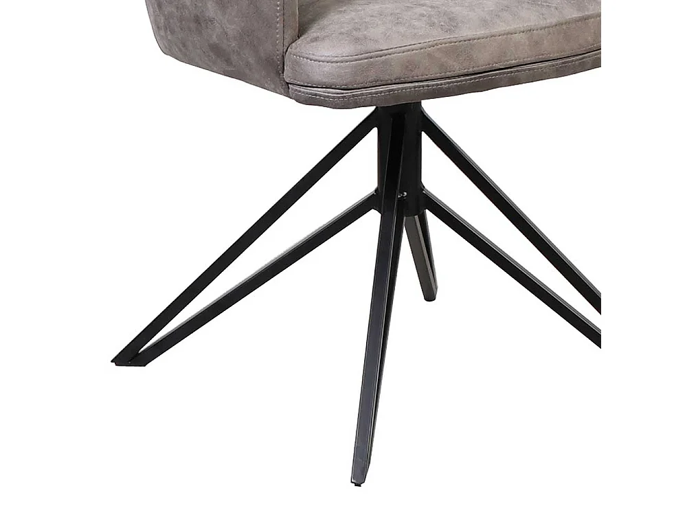 Drehbare Armlehnenstühle in Hellgrau Microfaser modern (2er Set)