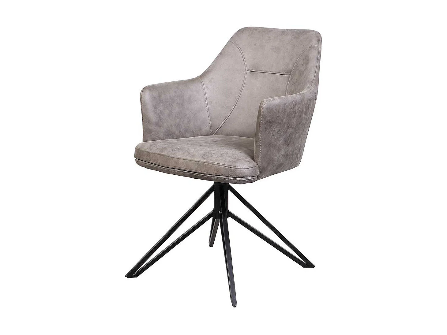 Drehbare Armlehnenstühle in Hellgrau Microfaser modern (2er Set)