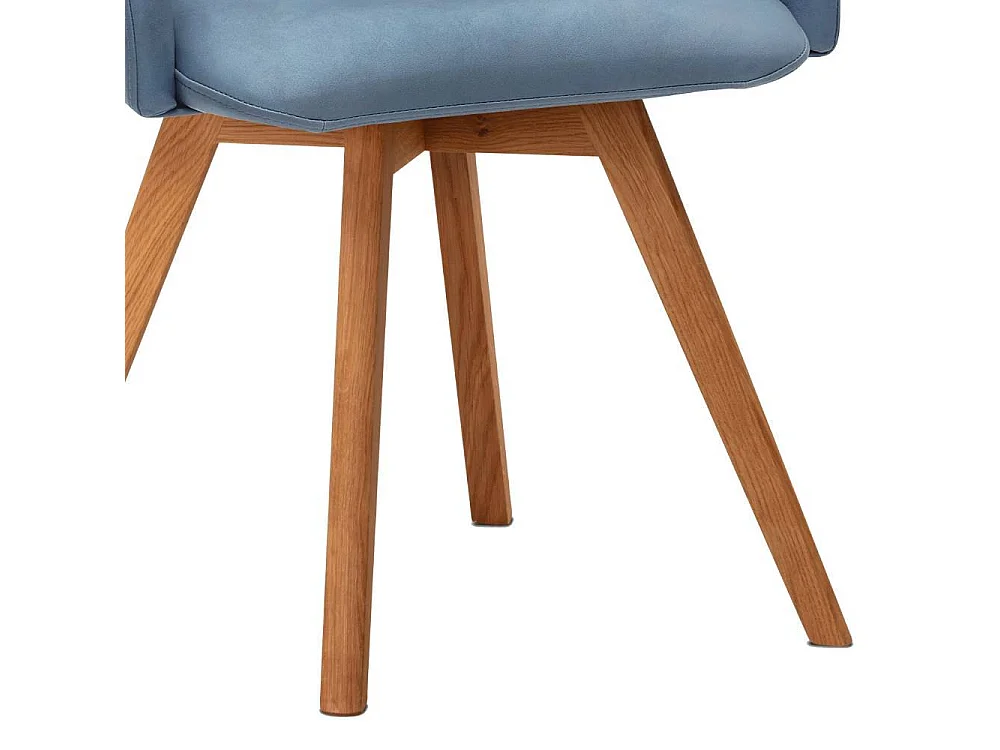 Armlehnstuhl Polsterstuhl in Hellblau aus Microfaser