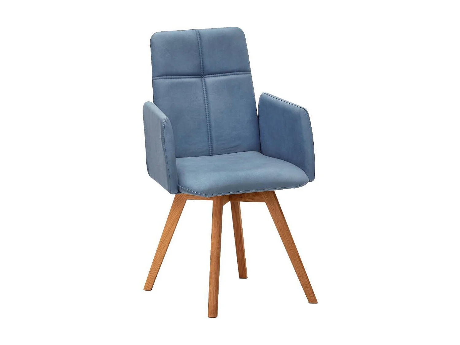 Armlehnstuhl Polsterstuhl in Hellblau aus Microfaser