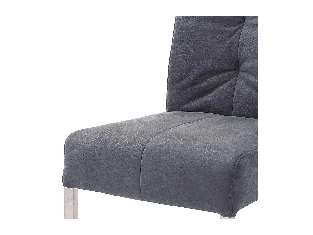 Freischwingerstuhl in Grau mit Griff (2er Set)