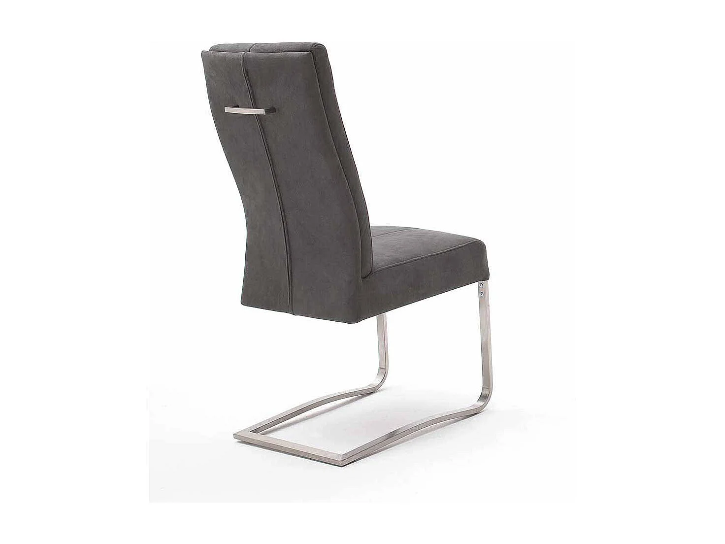 Freischwingerstuhl in Grau mit Griff (2er Set)