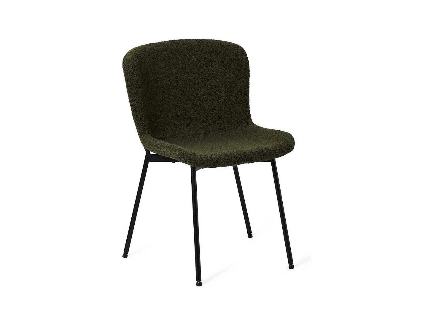 Polsterstuhl Esstischstuhl aus Boucle Stoff in Oliv Gr�n (2er Set)