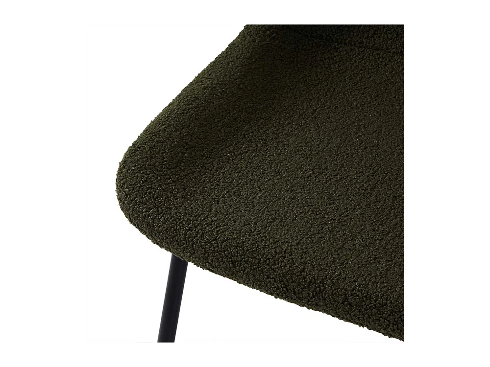 Polsterstuhl Esstischstuhl aus Boucle Stoff in Oliv Gr�n (2er Set)