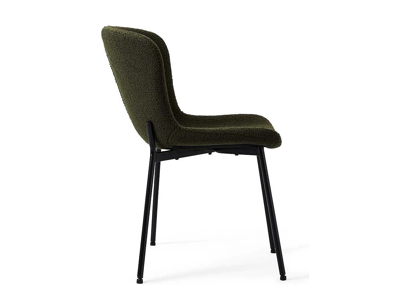 Polsterstuhl Esstischstuhl aus Boucle Stoff in Oliv Gr�n (2er Set)