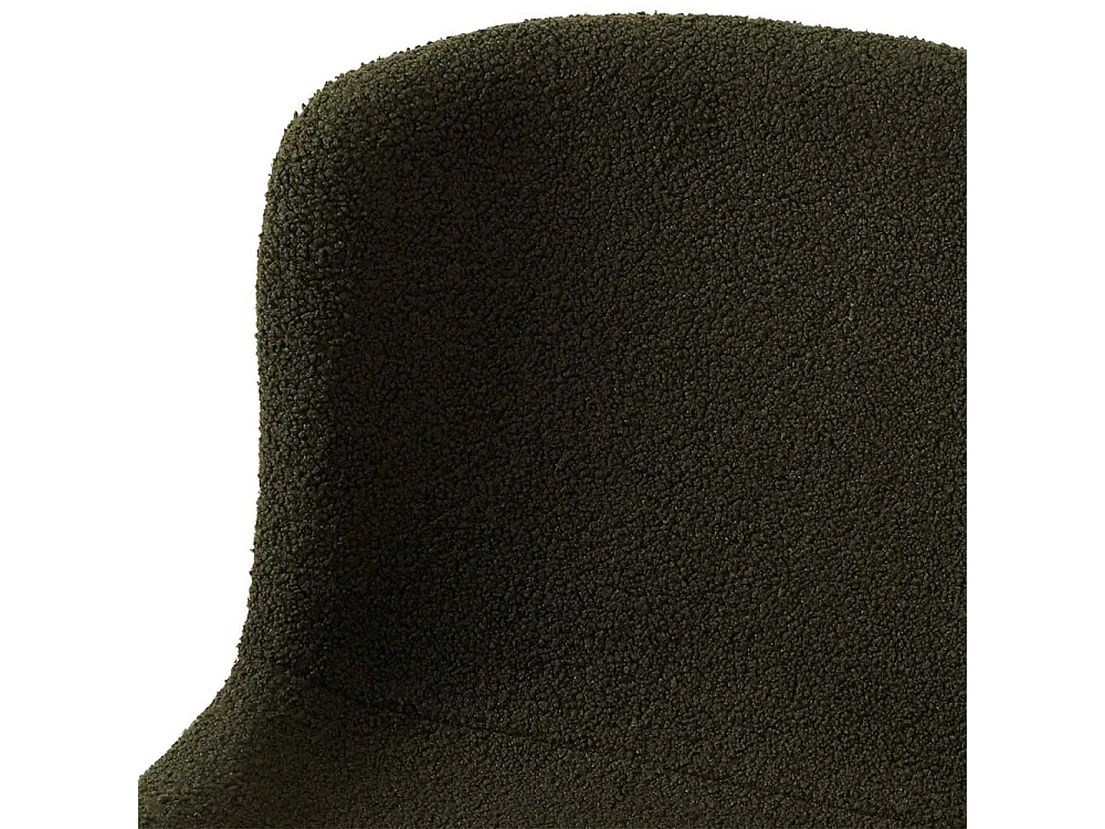 Polsterstuhl Esstischstuhl aus Boucle Stoff in Oliv Gr�n (2er Set)