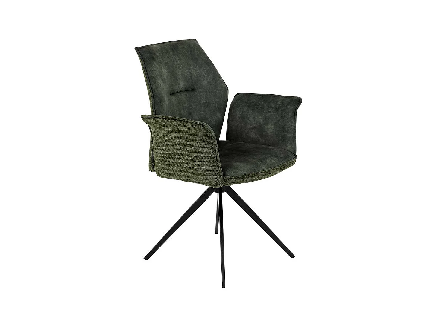 Polsterstuhl Esszimmer in Dunkelgr�n Gestell aus Metall (4er Set)