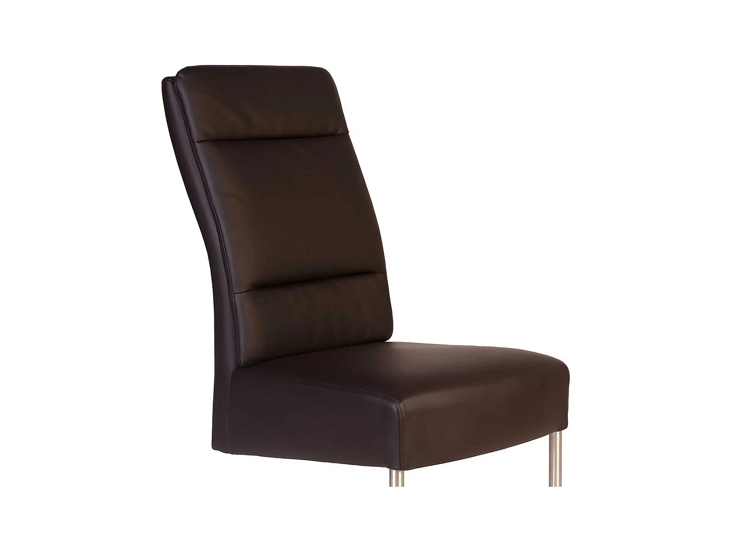 Freischwinger Stühle in Braun Kunstleder Edelstahl (2er Set)