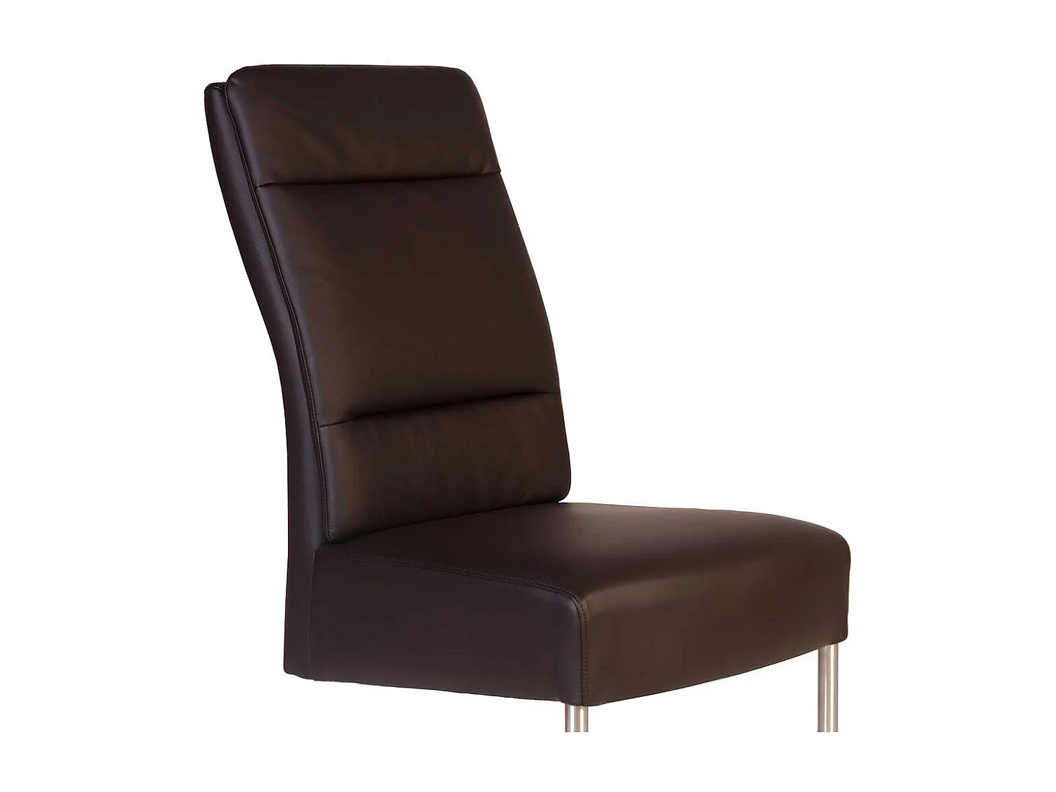 Freischwinger Stühle in Braun Kunstleder Edelstahl (2er Set)