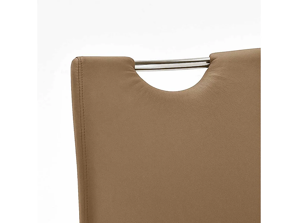 Freischwinger Stuhl in Cappuccino Griff (4er Set)