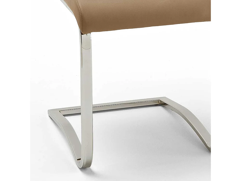 Freischwinger Stuhl in Cappuccino Griff (4er Set)