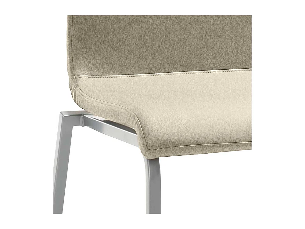 Polsterstuhl in Taupe Silberfarben