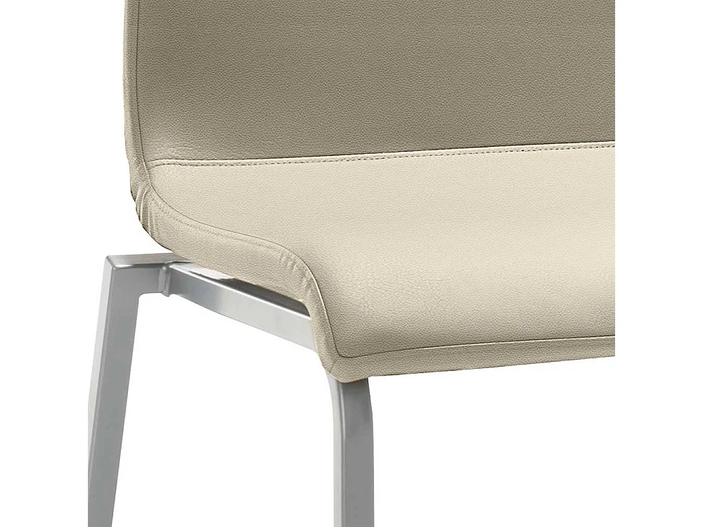 Polsterstuhl in Taupe Silberfarben