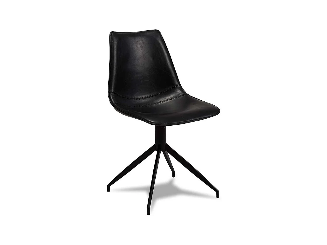 Esstisch Stühle drehbar Schwarz Kunstleder (2er Set)