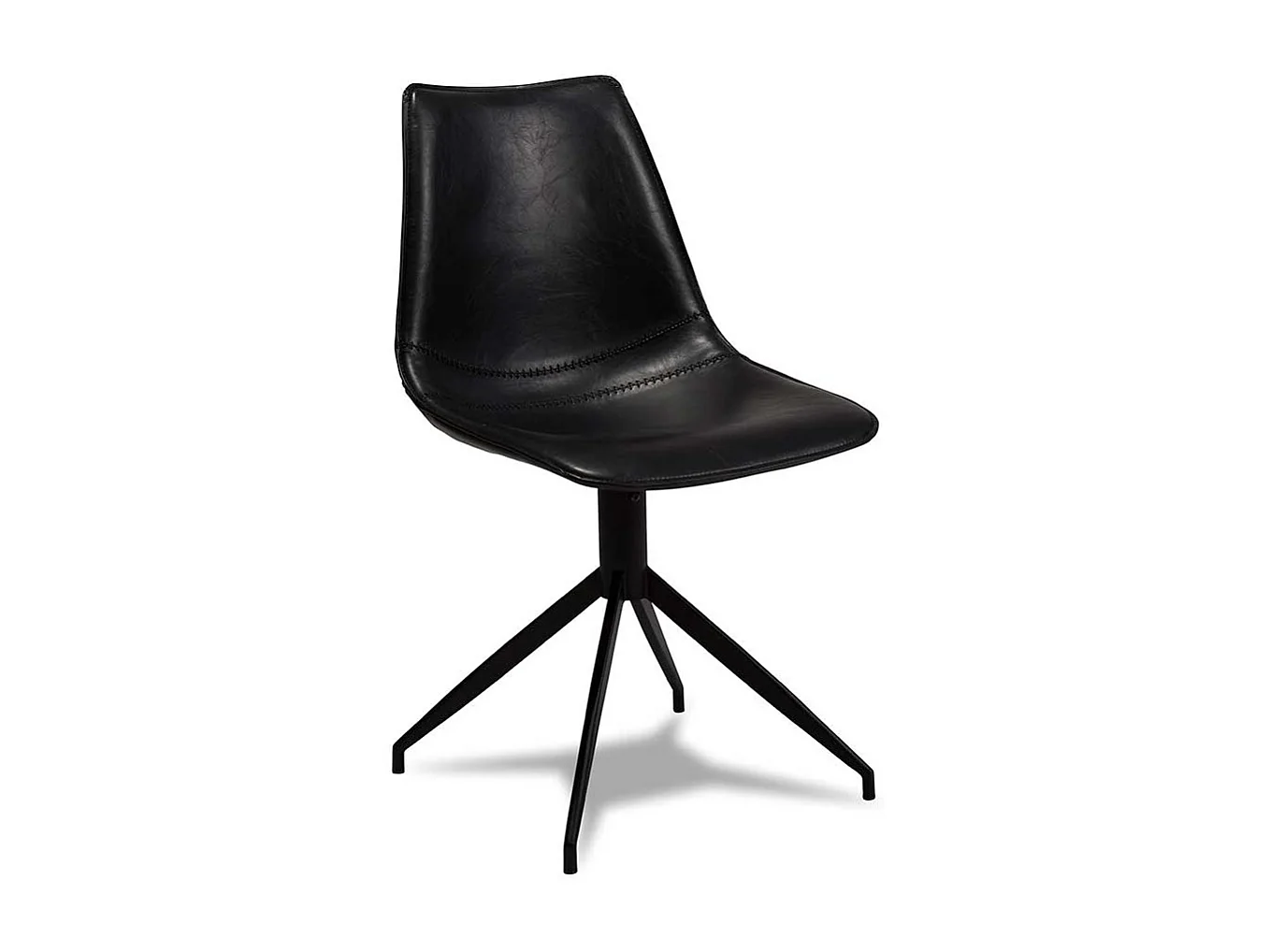 Esstisch Stühle drehbar Schwarz Kunstleder (2er Set)