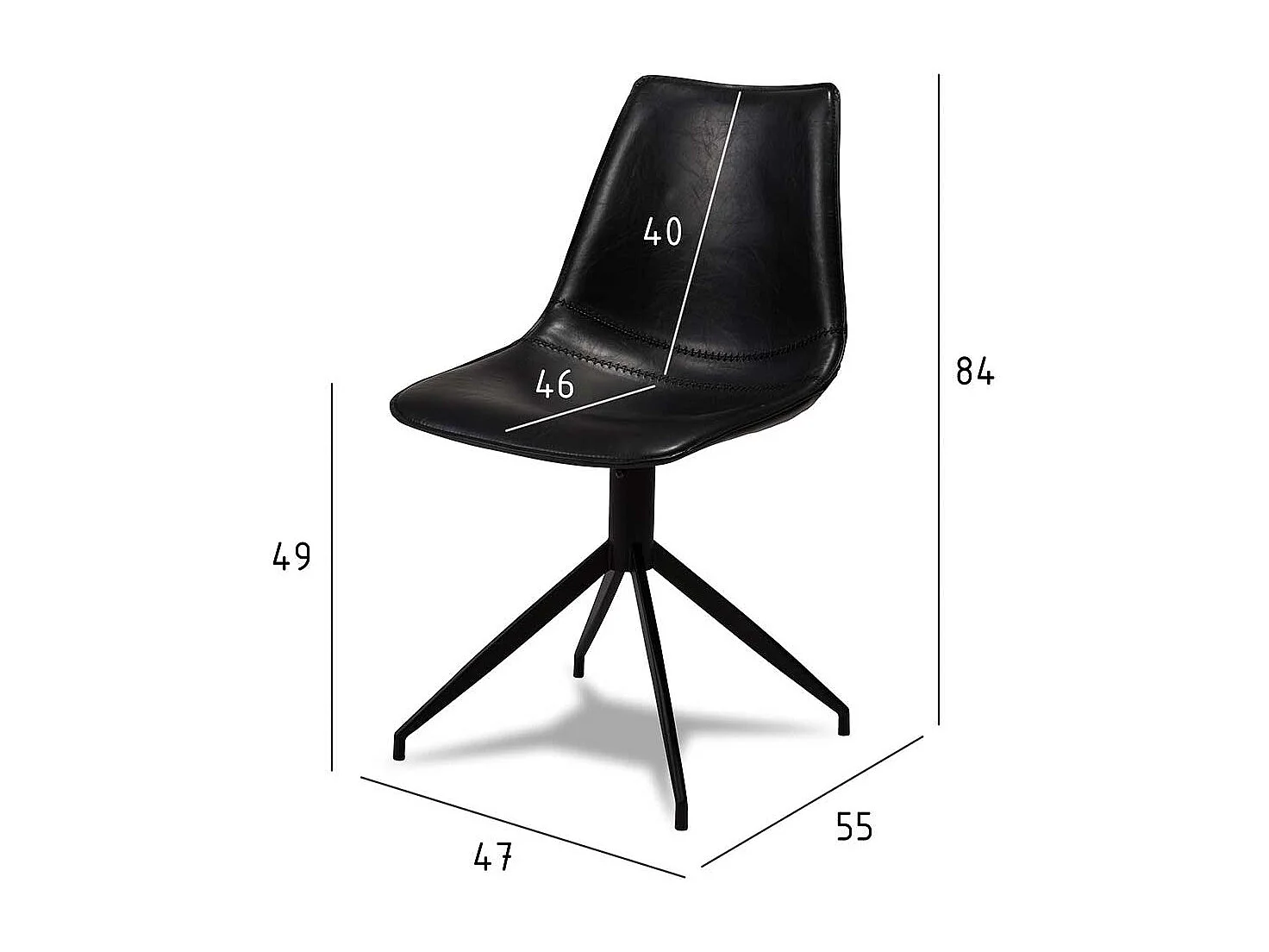 Esstisch Stühle drehbar Schwarz Kunstleder (2er Set)