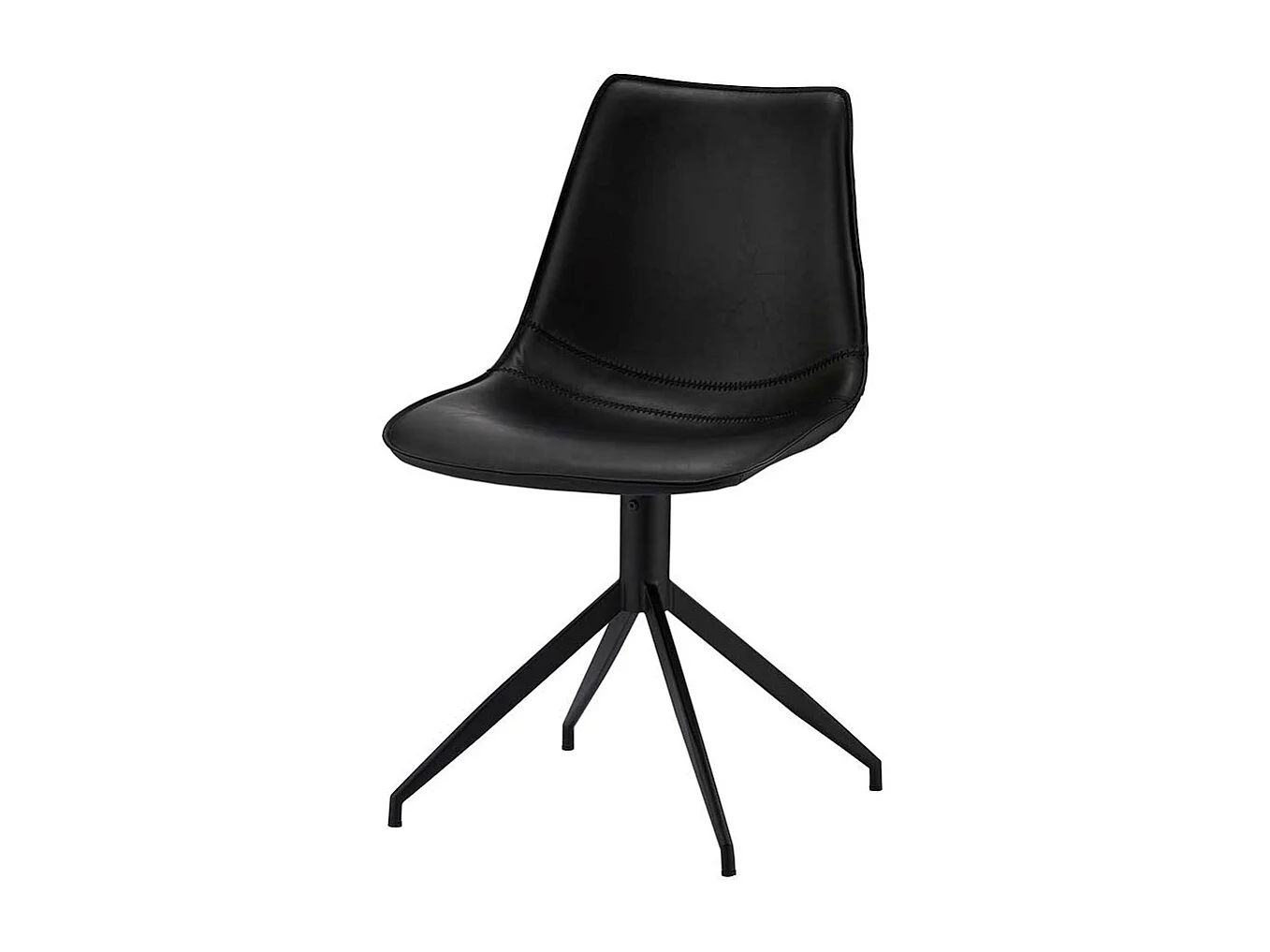 Esstisch Stühle drehbar Schwarz Kunstleder (2er Set)