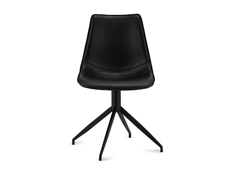 Esstisch Stühle drehbar Schwarz Kunstleder (2er Set)