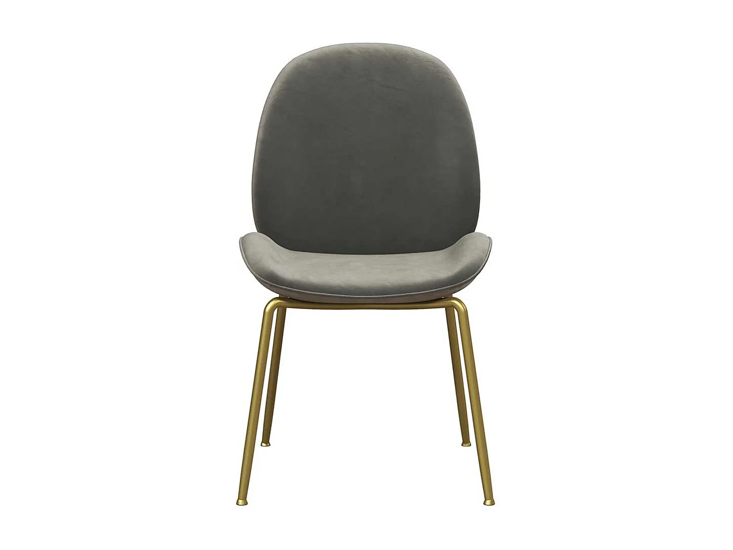 Polsterstuhl Samt grau mit Gestell aus Metall Messingfarben