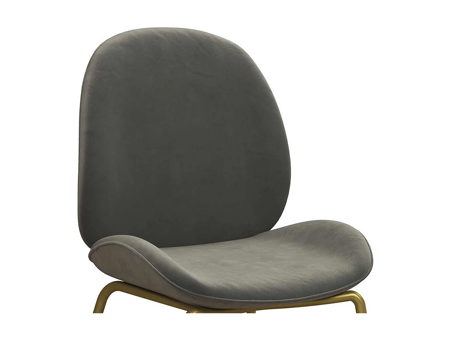 Polsterstuhl Samt grau mit Gestell aus Metall Messingfarben