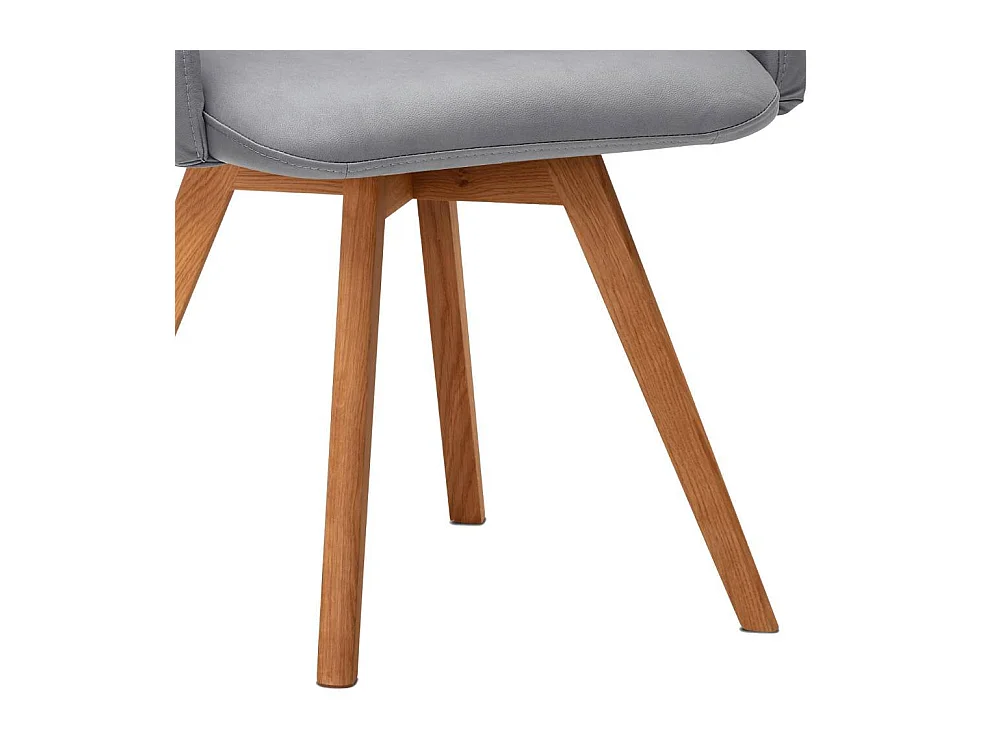 Polsterstuhl Esszimmerarmlehnstuhl in Hellgrau mit Gestell aus Massivholz