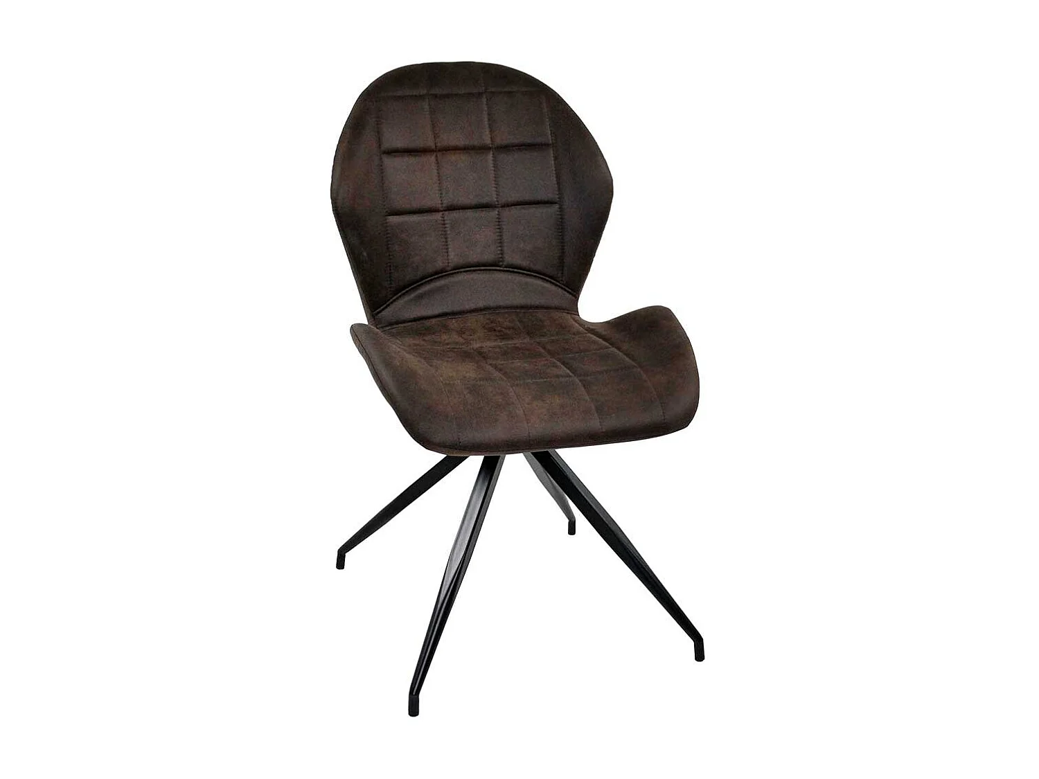 Esstisch Stühle in Dunkelbraun Microfaser Metallgestell (2er Set)