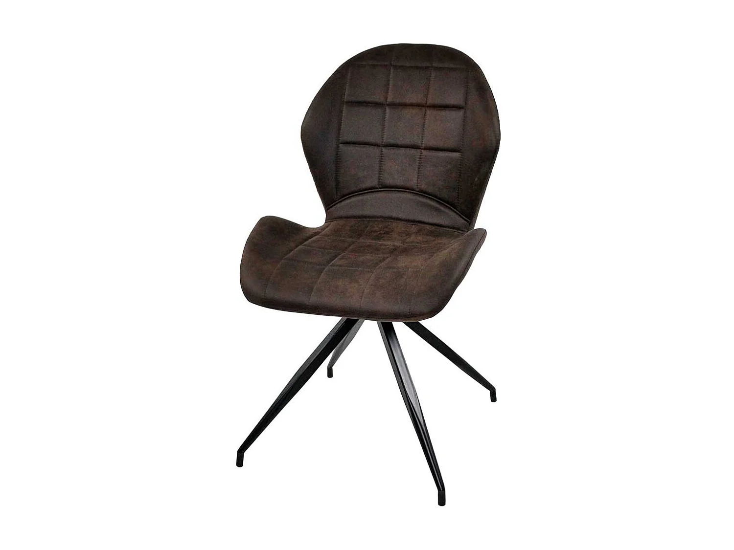 Esstisch Stühle in Dunkelbraun Microfaser Metallgestell (2er Set)