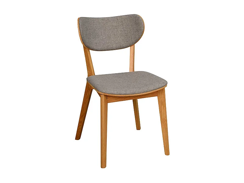 Esszimmer Polsterstühle in Hellgrau Webstoff Massivholzgestell (2er Set)