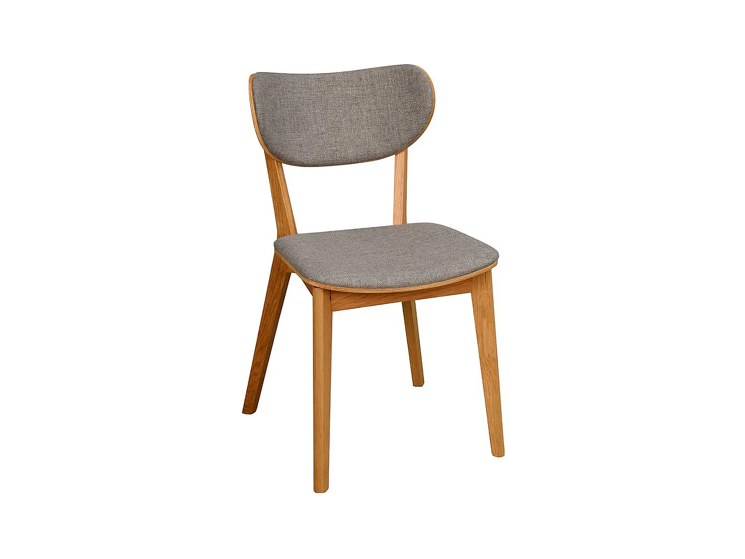 Esszimmer Polsterstühle in Hellgrau Webstoff Massivholzgestell (2er Set)