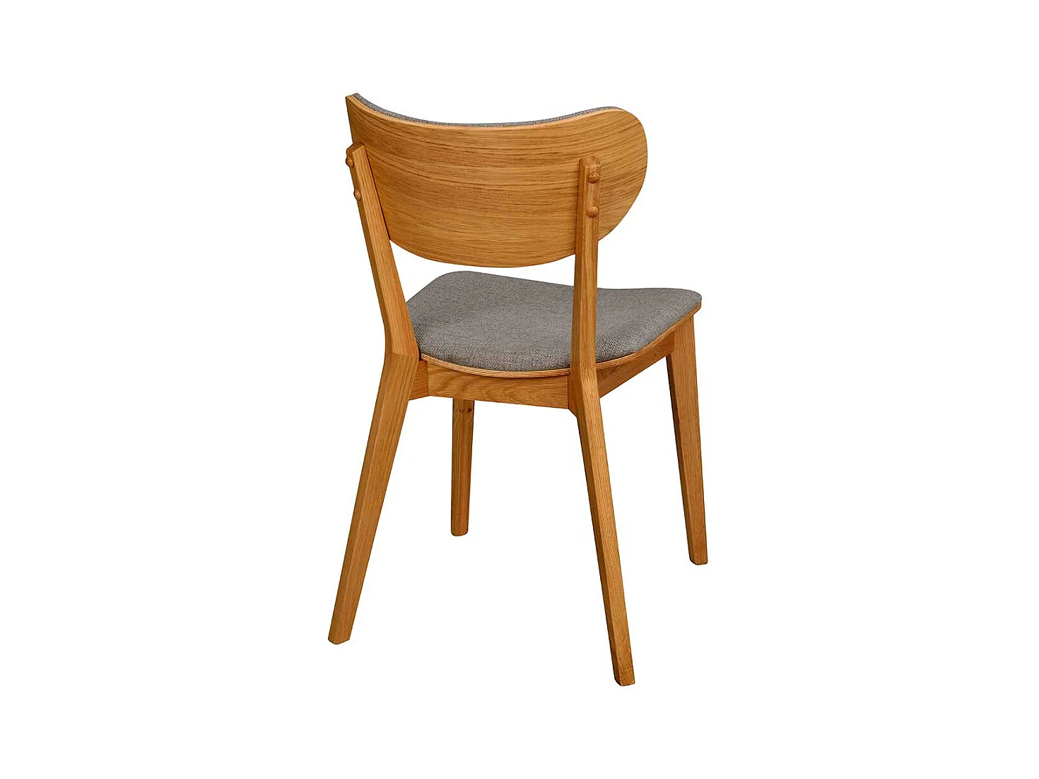 Esszimmer Polsterstühle in Hellgrau Webstoff Massivholzgestell (2er Set)