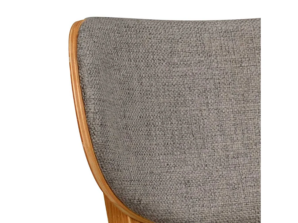 Esszimmer Polsterstühle in Hellgrau Webstoff Massivholzgestell (2er Set)