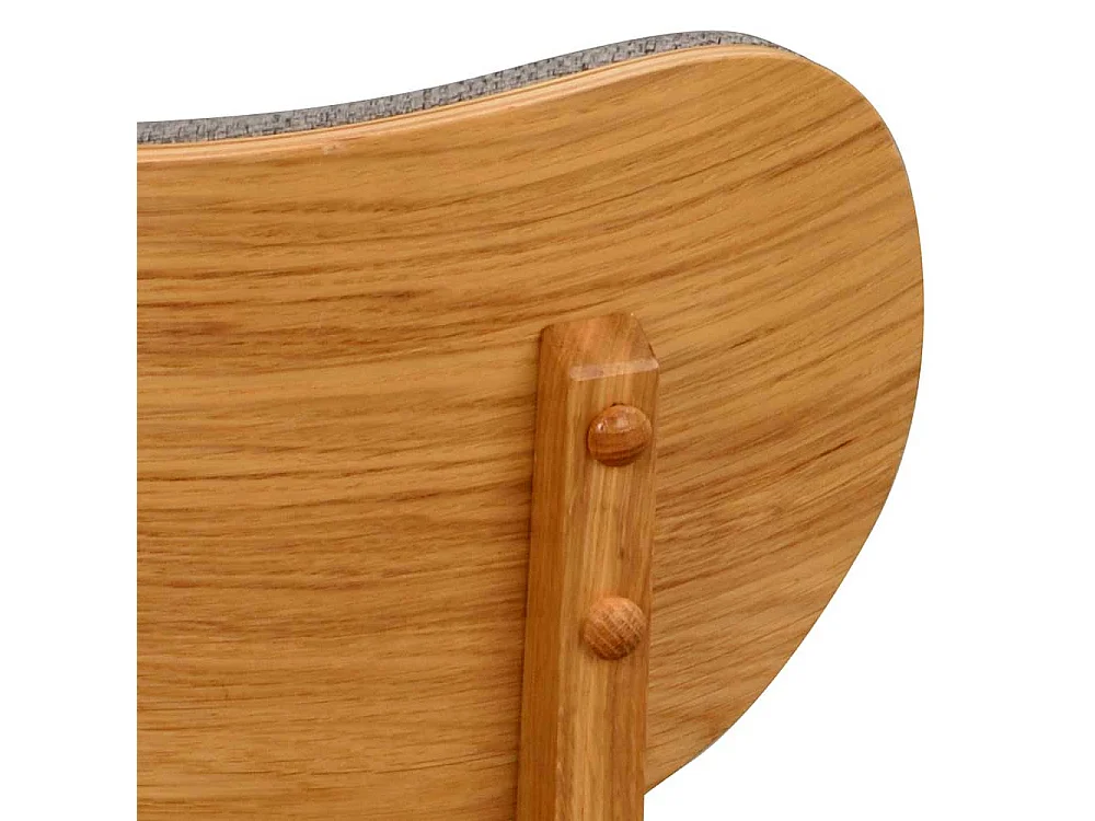 Esszimmer Polsterstühle in Hellgrau Webstoff Massivholzgestell (2er Set)