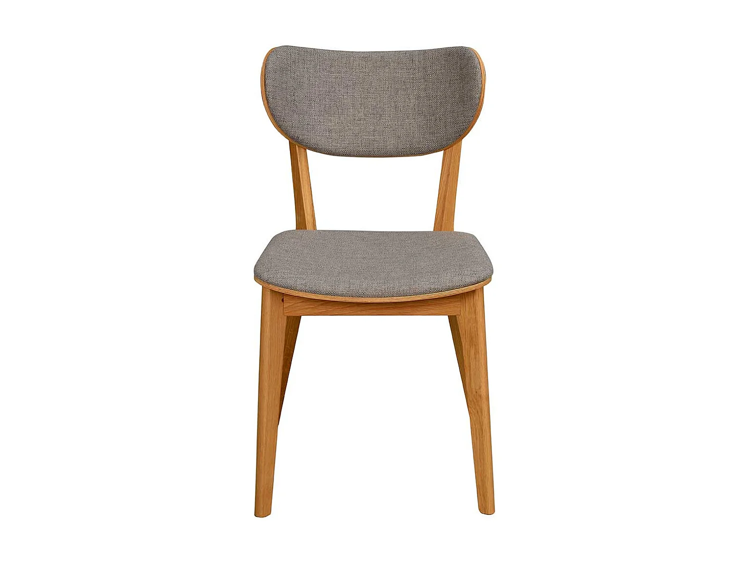 Esszimmer Polsterstühle in Hellgrau Webstoff Massivholzgestell (2er Set)