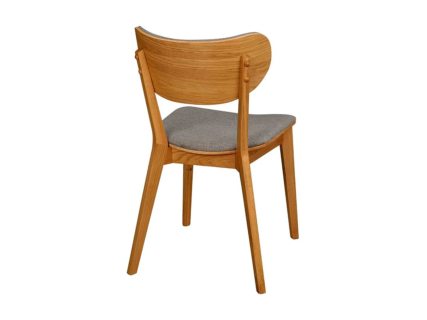 Esszimmer Polsterstühle in Hellgrau Webstoff Massivholzgestell (2er Set)