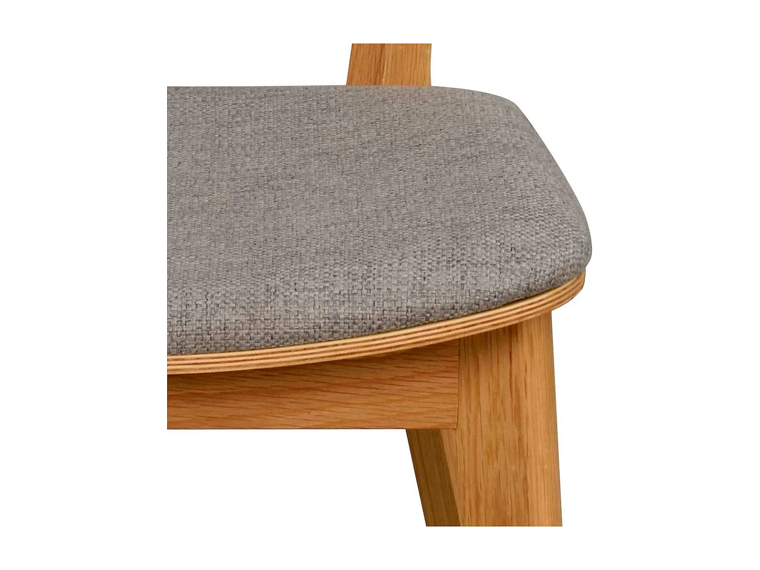 Esszimmer Polsterstühle in Hellgrau Webstoff Massivholzgestell (2er Set)