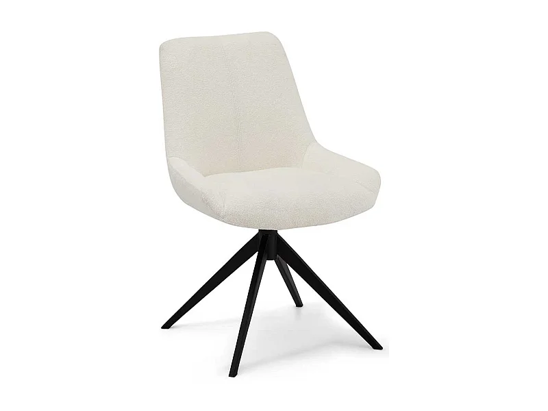 Stuhl Esszimmer Esszimmerstuhl in Weiß aus Boucle (2er Set)