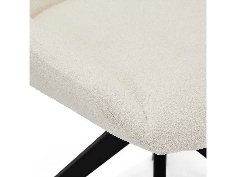 Stuhl Esszimmer Esszimmerstuhl in Weiß aus Boucle (2er Set)