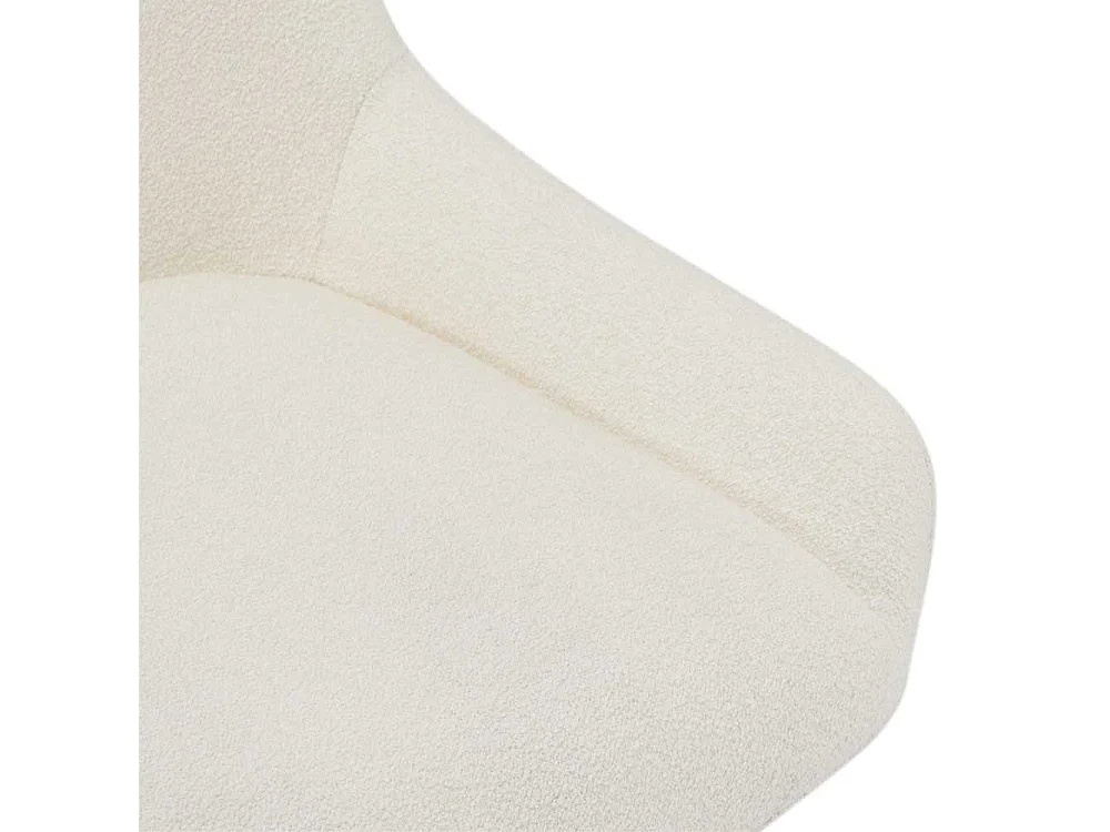 Stuhl Esszimmer Esszimmerstuhl in Weiß aus Boucle (2er Set)