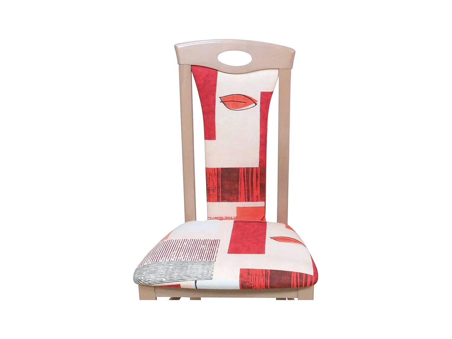 Stuhl Set in Rot Bunt gemustert Buche Massivholz (2er Set)
