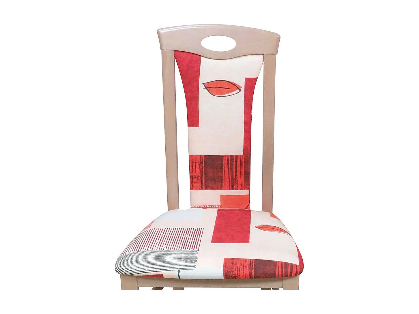 Stuhl Set in Rot Bunt gemustert Buche Massivholz (2er Set)