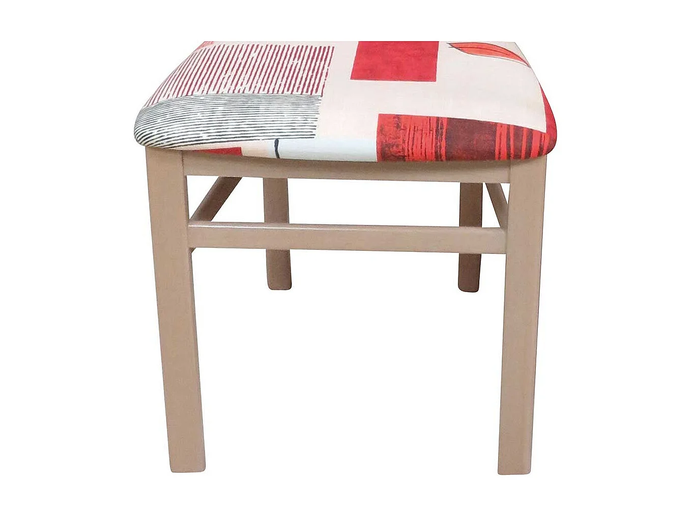 Stuhl Set in Rot Bunt gemustert Buche Massivholz (2er Set)