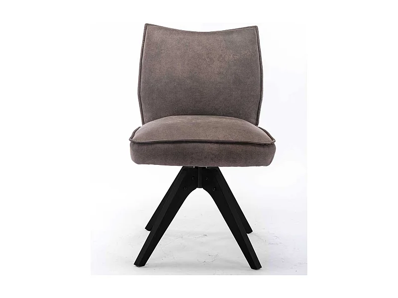 Esstischstuhl Set in Braun-Grau Microfaser und Webstoff (2er Set)