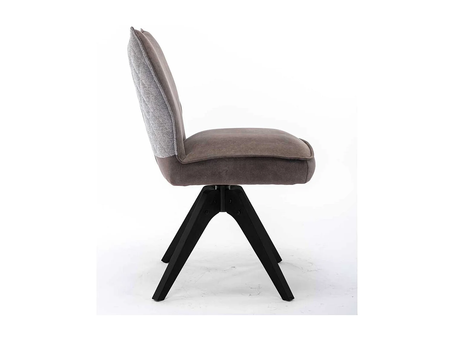 Esstischstuhl Set in Braun-Grau Microfaser und Webstoff (2er Set)