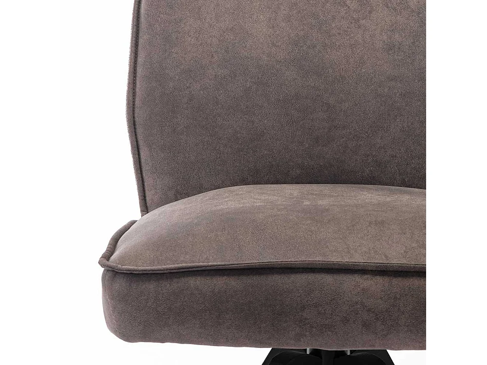 Esstischstuhl Set in Braun-Grau Microfaser und Webstoff (2er Set)