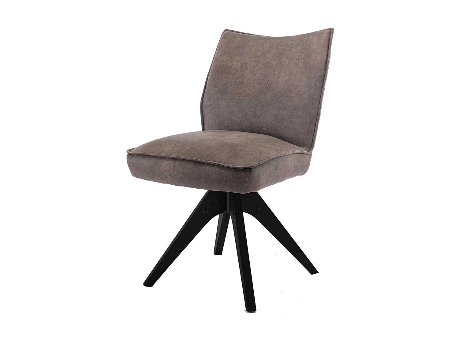 Esstischstuhl Set in Braun-Grau Microfaser und Webstoff (2er Set)